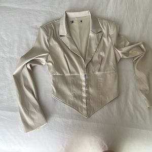 Off white silk top
